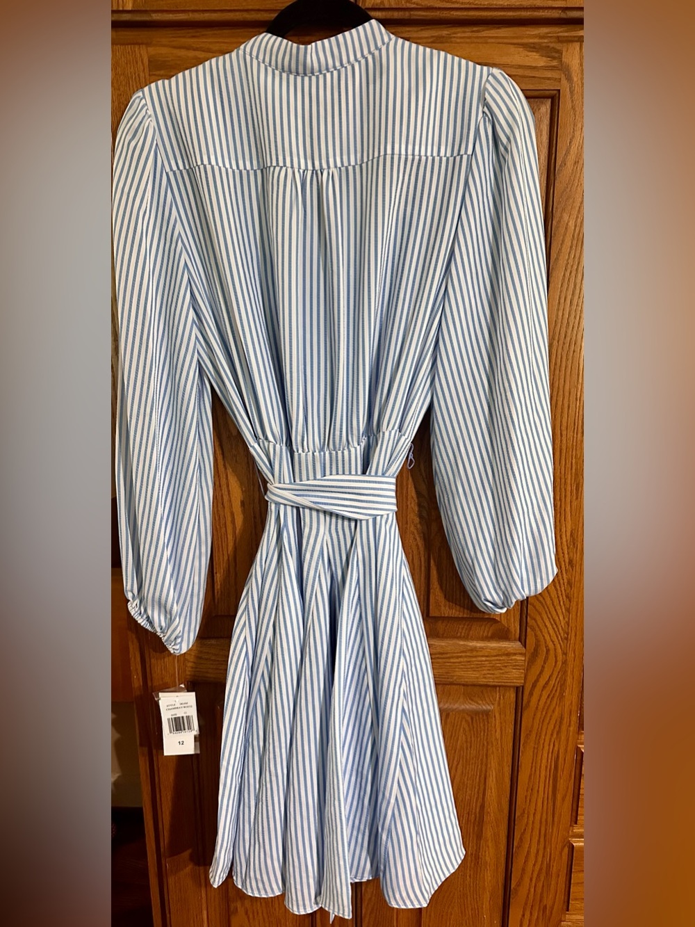 Taylor Blue & White Striped Mini Dress – NWT – Size 12 - Picture 3 of 3